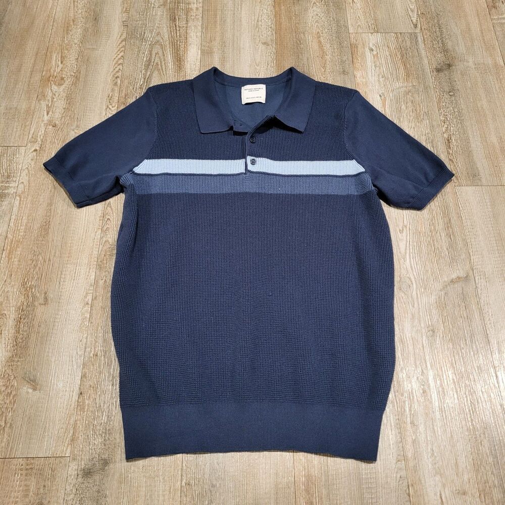 Refinery Republic Knitted Polo Sweater Short Sleeved Shirt Men's Size Small